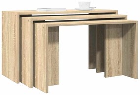 858535 vidaXL Стифиращи маси, 3 бр, сонома дъб, инженерно дърво