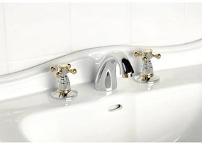 Батерия за мивка в лъскаво-сребрист и златист цвят Antea – Sapho