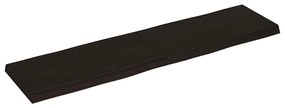364035 vidaXL Плот за маса тъмнокафяв 160x40x(2-6) см обработен масивен дъб
