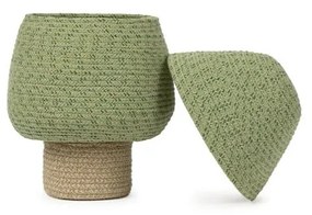 Зелена текстилна детска кошница за играчки ø 25x36 cm Big Tree – Lorena Canals