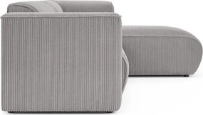 Светлосив ъглов диван от рипсено кадифе (десен ъгъл) Merid – Ropez