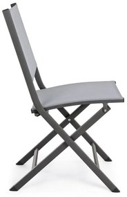 Сив градински стол метален Elin – Bizzotto