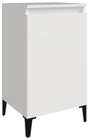 819648 vidaXL Нощно шкафче, бял гланц, 40x35x70 см, инженерно дърво