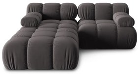 Тъмносив ъглов диван от кадифе Bellis - Micadoni Home