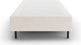 Кремаво единично легло 90x200 cm тапицирано без табла Whale – Micadoni