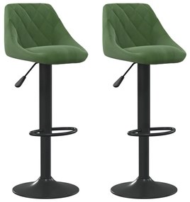 335352 vidaXL Бар табуретки, 2 бр, тъмнозелени, кадифе