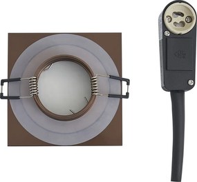 Комплект от 6 модерни вградени спота тъмен бронз квадрат IP44 - Qure