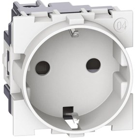 BTICINO Контакт ШУКО 2P+E 2 мод. 16A детска защита цвят Бял Living Now  - KW4141