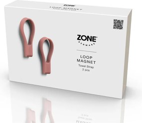 Силиконова примка за кърпи сиво-розова 2 бр. Loop – Zone