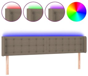 3123680 vidaXL LED горна табла за легло, таупе, 163x16x78/88 см, плат