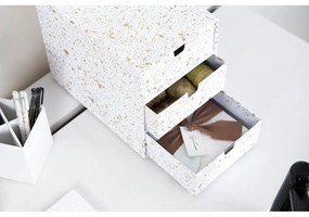 Кутия за чекмеджета с 3 чекмеджета в златисто и бяло Ingrid - Bigso Box of Sweden