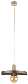 Пендел SILA 1xE27/15W/230V Ø 30 см кафяв/бежов