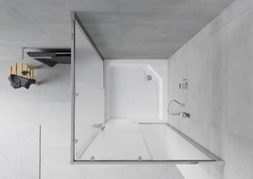 Mexen Rio квадратна душ кабина 90 x 90 см, матирано, хром + поддушово корито,
