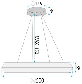 Лампа LED APP1768-CP GOLD 60cm