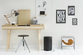 Кош за боклук с педал Brabantia NewIcon 649029, 12 л, Плавно затваряне, Противоплъзгаща основа, Черен