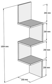 Ъглов стенен рафт Инста 120-000171 бял цвят