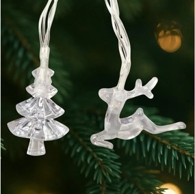 LED външна гирлянда 20xLED/2xAA, 2,2 m, IP44, многоцветна — елхички и елени