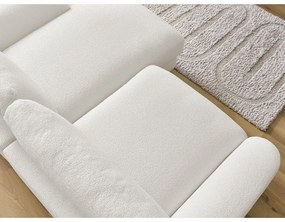 Бял ъглов диван от прежда с примки от букле (десен ъгъл) Leonore – Bobochic Paris