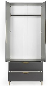 Тъмно сив гардероб 80x195 cm Kobe - Woodman