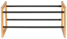 Метален телескопичен шкаф за обувки в черен и естествен цвят Ecori - Wenko