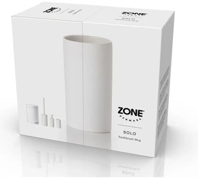 Бяла порцеланова чаша за четки за зъби Solo - Zone