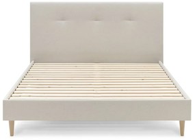 Бежово тапицирано двойно легло с решетка 160x200 cm Tory - Bobochic Paris