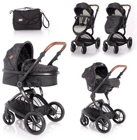 Бебешка комбинирана количка LUMINA SET LORELLI - Black