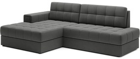 Кафяво-сив кадифен сгъваем ъглов диван (ляв ъгъл) Blezalt – ELTAP