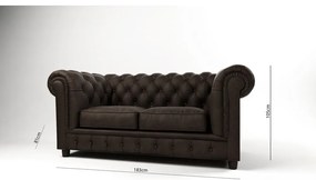 Тъмнокафяв диван от кадифе 184 cm Cambridge - Ropez