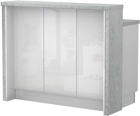 Островна кухненска пейка Raval-Length: 135 cm.-White glossy-Carini Wallnut