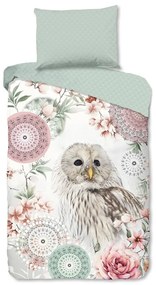 Зелено единично фланелено спално бельо 140x200 cm Omaira – HIP