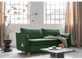 Зелен кадифен разтегателен диван 225 cm Charming Charlie – Miuform