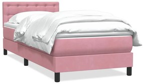 3316622 vidaXL Боксспринг легло с матрак, розово, 80x220 cm, кадифе