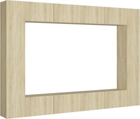 3078985 vidaXL Комплект ТВ шкафове от 8 части, дъб сонома, инженерно дърво