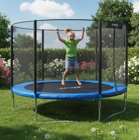 Градински батут за деца с предпазна мрежа и стълба 8FT - Ø 252 cm