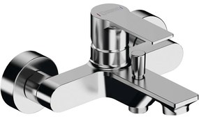 Стенна батерия за вана в лъскаво-сребрист цвят (2 изхода) Pax – Sapho