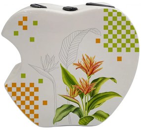 Поставка за 3 ножа ZEPHYR ZP 1645 D, Керамичен корпус, 7/12/15 см. острие, Бял с декорация