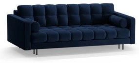 Тъмносин кадифен разтегателен диван с място за съхранение 222 cm Bali – Cosmopolitan Design