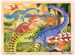 Melissa &amp; Doug - Дървен пъзел в рамка - Динозаври - 24 части