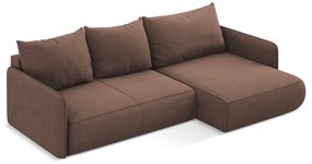 Розов разтегателен ъглов диван с място за съхранение (десен ъгъл) Nanea – Makamii