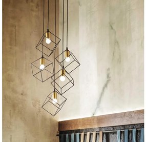 Ideal Lux - Пендел ICE 5xE27/60W/230V Ø 50 см черен