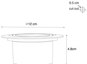 Комплект от 6 стоманени наземни прожектори с LED IP65 соларни - Terry