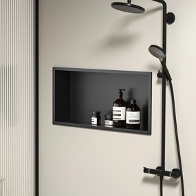 Вграден рафт за баня  30x60 black matt