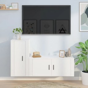 3188486 vidaXL Комплект ТВ шкафове от 2 части, бели, инженерно дърво