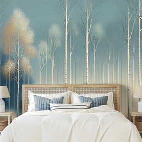 Самозалепващ тапет – Заснежена гора в мъгла