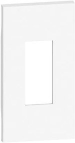 BTICINO Лицев панел за единични розетки RJ45 LED лампи тонколони 2 мод. цвят Бял Living Now  - KW07M2