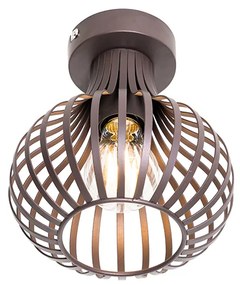 Модерна таванна лампа кафява 18 см - Saffira