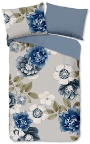 Синьо-сиво единично фланелено спално бельо 140x200 cm Gabin – Good Morning