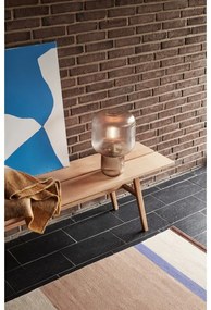 Кафява настолна лампа със стъклен абажур (височина 42 cm) Pirum – Hübsch