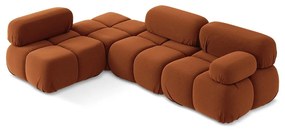 Оранжев кадифен модулен ъглов диван (ляв ъгъл) Lokua – Makamii